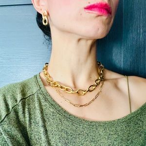 NEW 14K gold filled link earrings